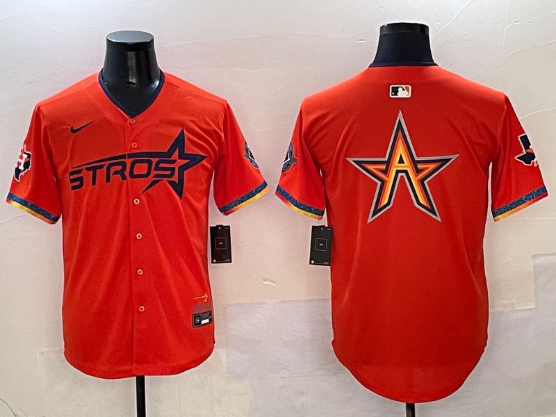 Men Houston Astros Blank Orange Fourth generation Joint Name Nike 2025 MLB Jersey style 4->houston astros->MLB Jersey